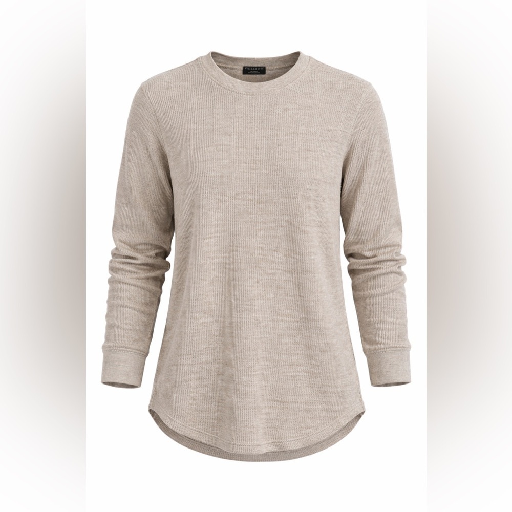Primark XL Waffle Knit Thermal Top Winter Lounge Neutral Layering